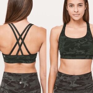Lululemon Energy Bra Incognito Camo Multi Gator Green